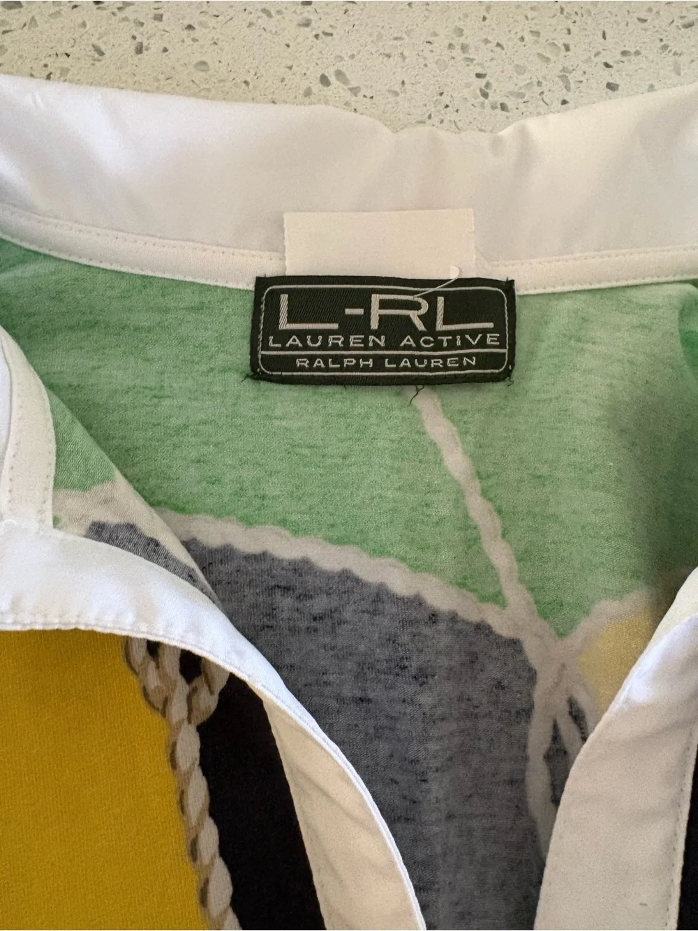 Vintage Ralph Lauren Active Multicolor Rope-Panel Polo Shirt - Picture 4 of 5